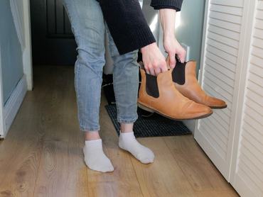 Taking shoes off