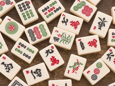 Tiles of mahjong board game