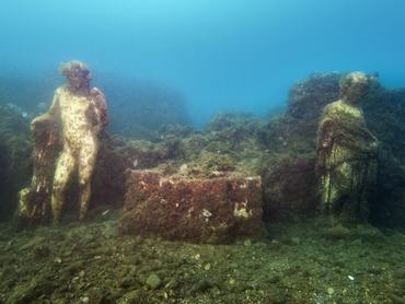 víz alatti romok Baiae-nál