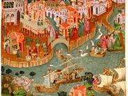 Venice, Italy, 1338. After A Manuscript In The Bodleian Library. From The Book Short History Of The English People By J.R. Green, Published London 1893 (Photo by: Universal History Archive/Universal Images Group via Getty Images)