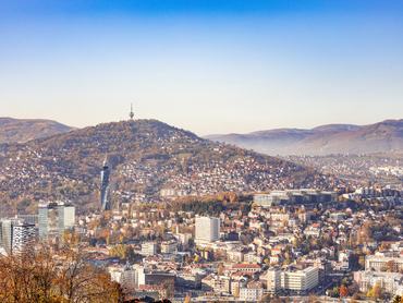 Szarajevó városa, Bosznia-Hercegovina 2025 telén