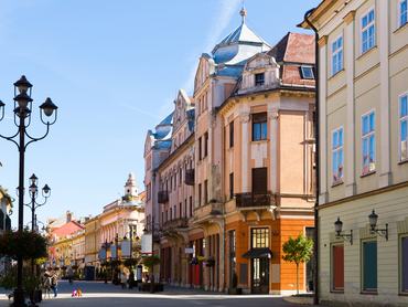 Utcakép Kaposvár történelmi belvárosában
